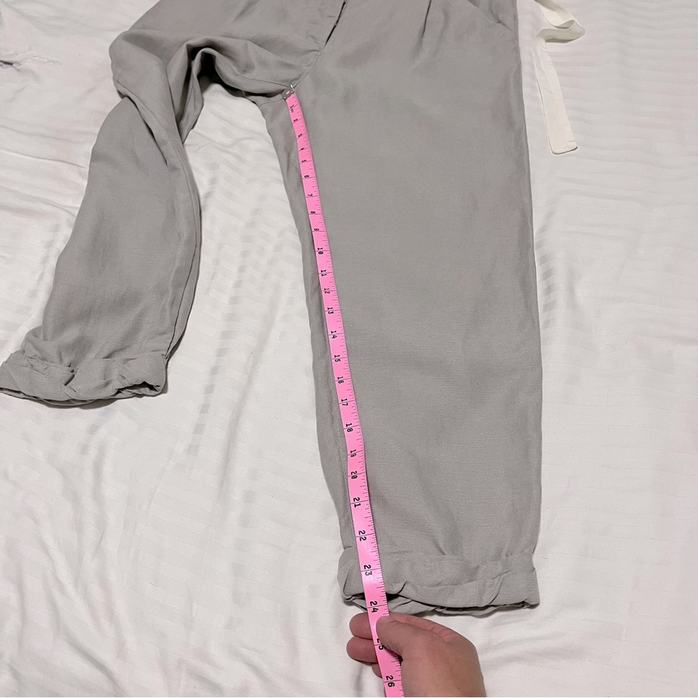 Aritzia Wilfred Linen Allant Tie Front Trouser Pant Grey Size 2 - Picture 16 of 16